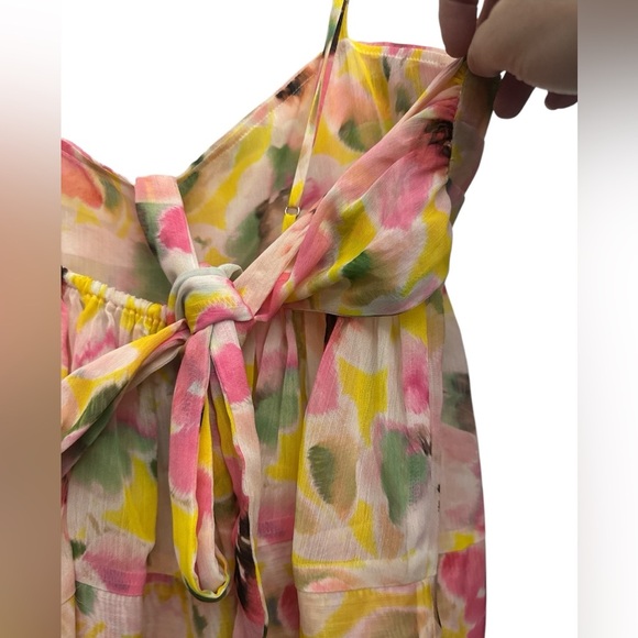 Misa Mariposa Chiffon Floral Babydoll Top Size Small Colorful NWT - Picture 5 of 10